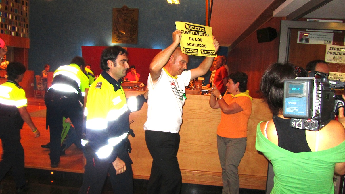 Protesta meses antes de las elecciones sindicales de 2011