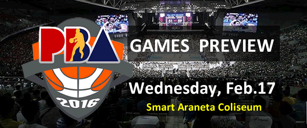 List of PBA Games Sunday February 14, 2016 @ Smart Araneta Coliseum