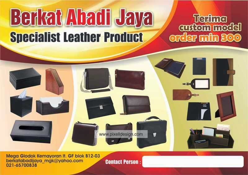 Contoh Desain Brosur untuk Promosi Produk Tas, Kulit 