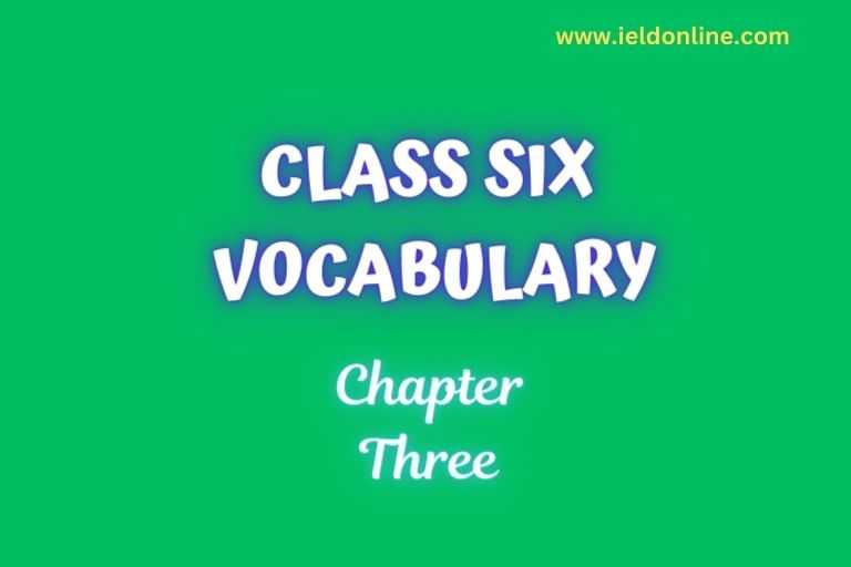 class six vocabulary chapter three