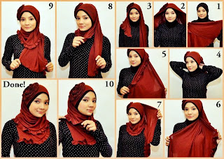 Cara memakai jilbab pashmina 2012