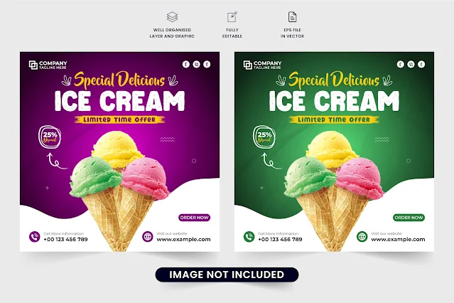 Ice cream social media post template free download