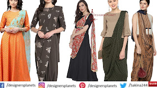 Kurti with Dupatta attached. Designerplanet