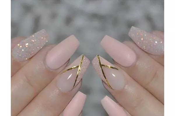 best nail designs for wedding party : Pastle Pink Nail Art Design