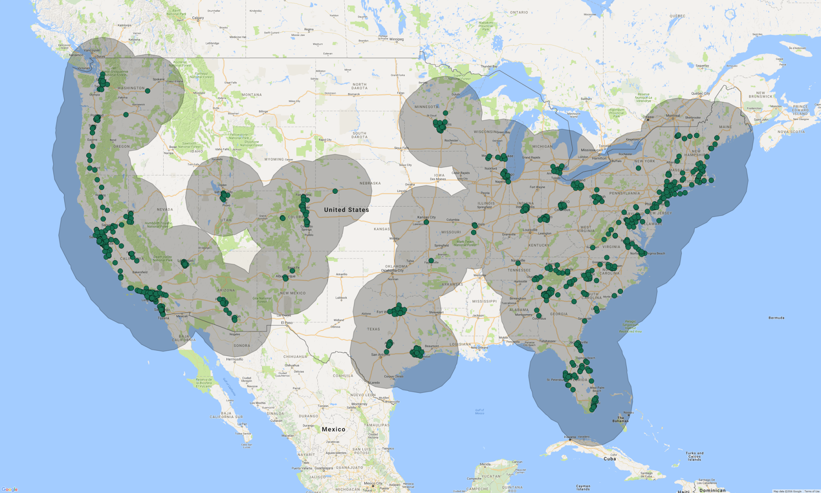 dc fast charging stations map Ccs Dc Fast Charger Coverage Map Chevrolet Bolt Ev Forum dc fast charging stations map