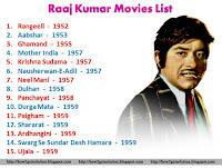 Raaj Kumar Films List From Rangeeli, Aabshar, Ghamand, Mother India, Krishna Sudama, Nausherwan-E-Adil, Neel Mani, Dulhan, Panchayat, Durga Mata, Paigham, Shararat, Ardhangini, Swarg Se Sundar Desh Hamara, Ujala [Free Download]