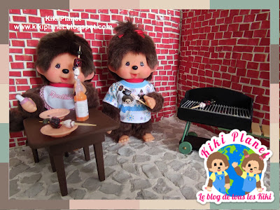 kiki Monchhichi barbecue miniature handmade