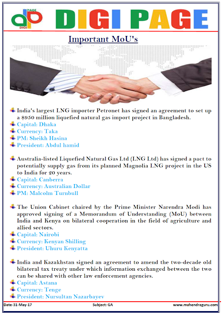   DP |  IMPORTANT MoUs | 31 - MAY - 17 | 