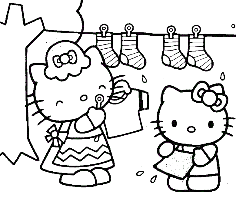 20 Gambar Belajar Mewarnai Tema Hello Kitty Untuk Anak-Anak