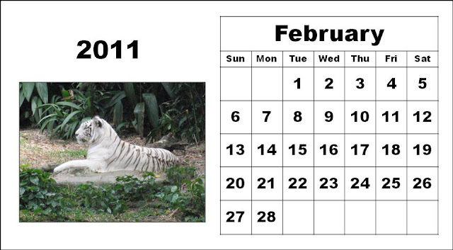 2011 Calendar February Printable. Free Printable February 2011