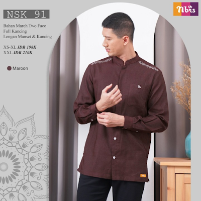 NSK 091  Harga Ecer Rp 198,000  Berat : 258 gram  Material March Two Face  Detail Produk : - Full Kancing - Lengan Manset dan Kancing  *Kesesuaian foto dan asli 90 - 100% dipengaruhi faktor cahaya pemotretan, editing dan resolusi cahaya hp masing-masing *Kesesuaian standard sizepack dengan asli 1-2cm