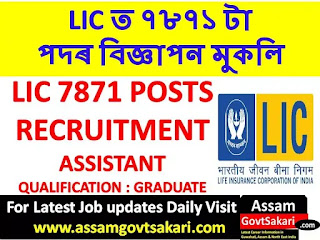 LIC 7871 Assistant Recruitment 2019