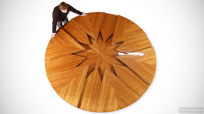 This unique and amazing table is capable of automatically doubling its  seating capacity w Expandable Round Dining Table The Fletcher Capstan Table