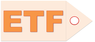 Letters "ETF" in Bright Orange Colour inside a tag