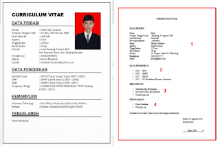 contoh cv lamaran kerja smk