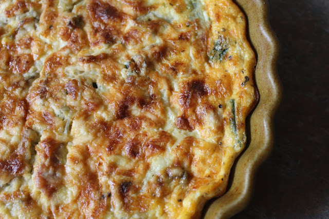 Quiche made with courgettes with lemon and thyme