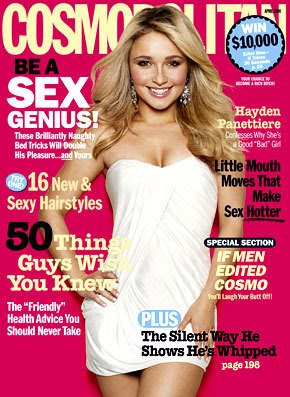 Hayden Panettiere on the cover of Cosmopolitan Magazine