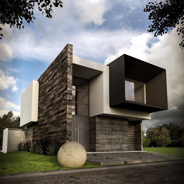 Desain rumah mewah minimalis modern 2 lantai