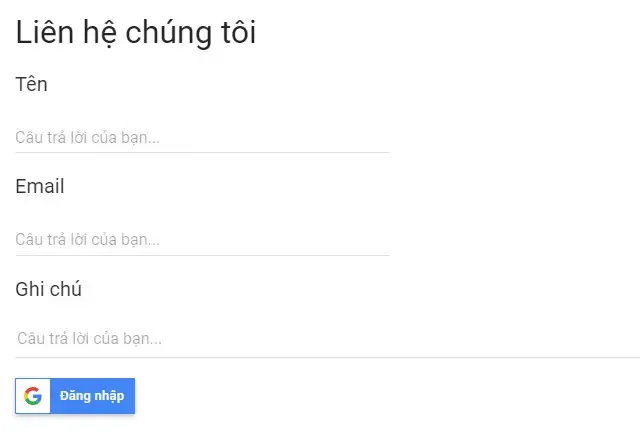 Tích hợp nút đăng nhập Google vào biểu mẫu contact form