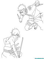 Mewarnai Gambar Naruto VS Sasuke Terbaru