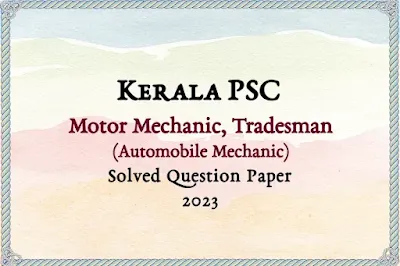 Motor Mechanic Answer Key | 14/06/2023