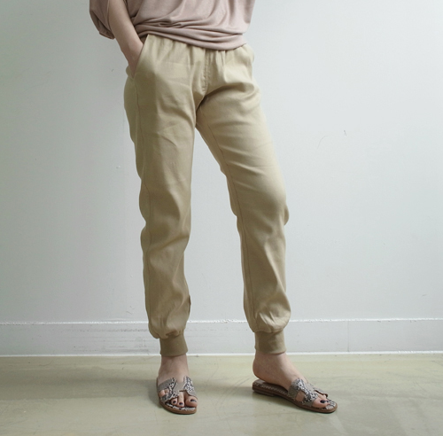 Stretchable Waist Pants with Ribbed Cuffs