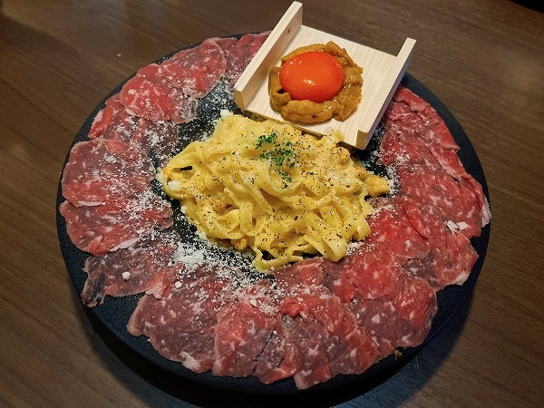 イタフレ酒場 シェアシェア 大阪梅田店の和牛うにくパスタ