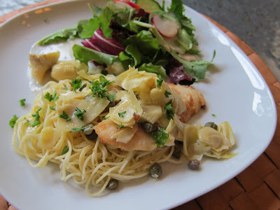 Chicken with Artichokes and Angel Hair