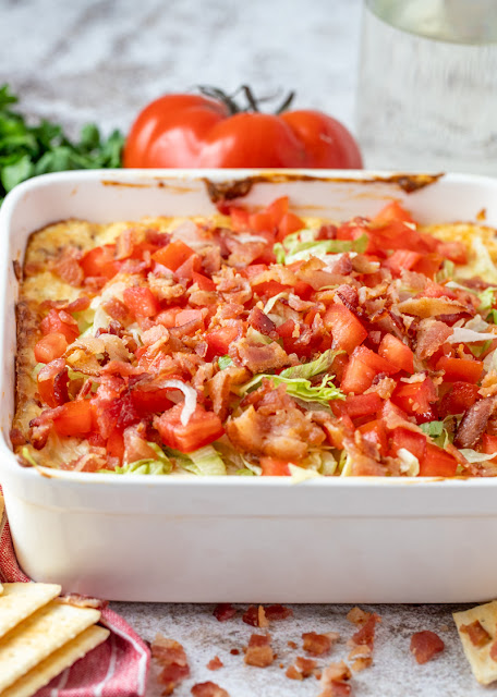 BLT Dip in white casserole