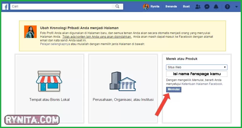 cara merubah facebook menjadi fanspage