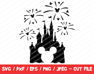 Disney Castle SVG, Disney Castle Fireworks SVG, Disney Castle with Mickey Head, Disney Files Cricut Silhouette, Disney Trip, Disney Vacation