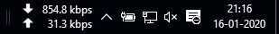 Pengukur kecepatan internet di Taskbar Windows 10