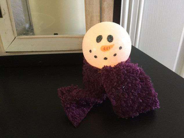 snowman tealight craft