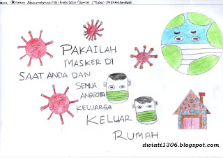 Gambar Imajinasi Virus Corona Kelas 2A SDN Parapat 1 Tahun Pelajaran 2020-2021