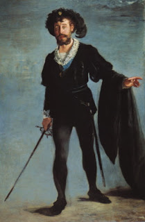 Jean-Baptise Faure as Ambroise Thomas' Hamlet in 1877 by Edouard Manet