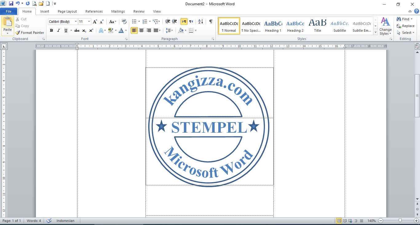 cara membuat stempel sederhana di word 5