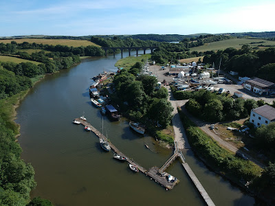 aerial view of treluggan boat yard
