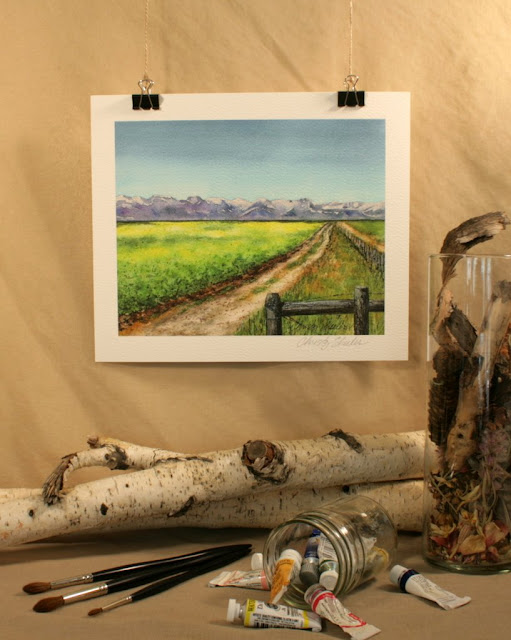Lush Fields of Teton County Giclee Print of the original watercolor painting by Christy Sheeler Artist