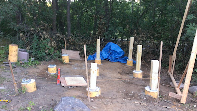 Install supports on footings.