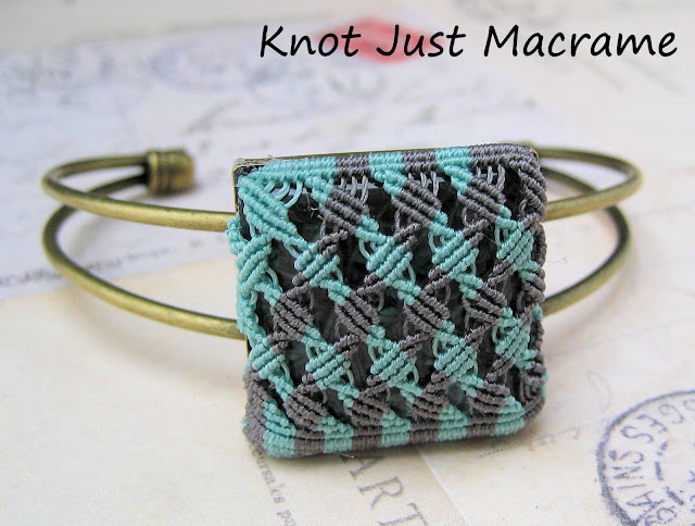 Micro macrame bangle by Sherri Stokey of Knot Just Macrame
