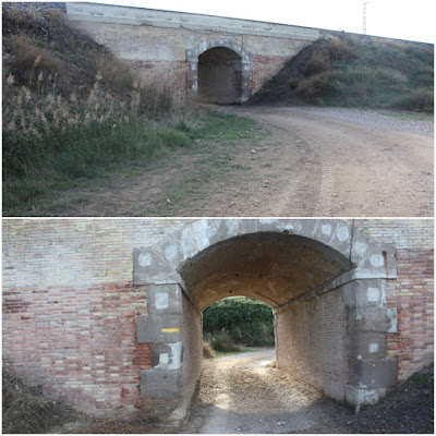 Camí de Sant Jaume de Compostela - Alagón a Cortes de Navarra, Camino de Mallén en el puente de las vías del tren