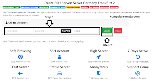 Mengisi Username, PAssword dan chapta Di Situs SSHOcean 