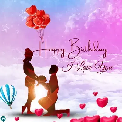 happy birthday i love you images with boy proposing girl