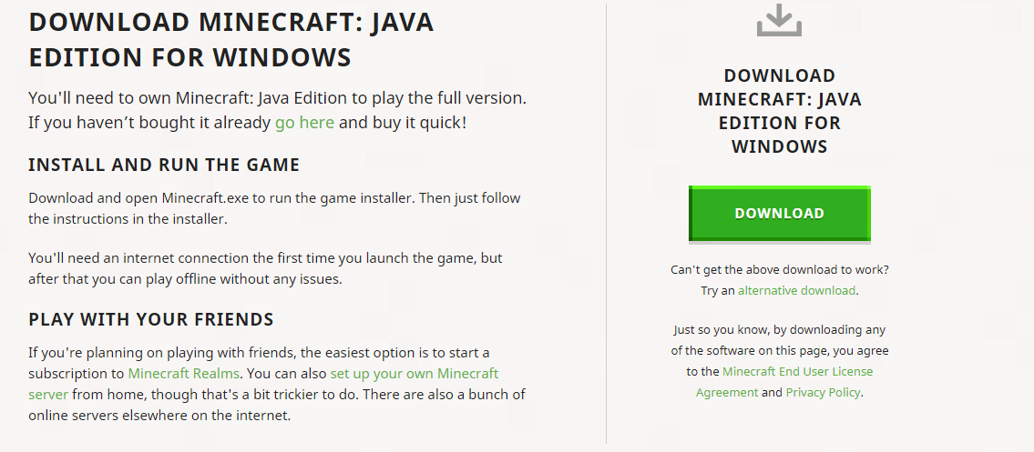 Cara Mendownload Minecraft Java PC Gratis (Demo) - Anvinus 