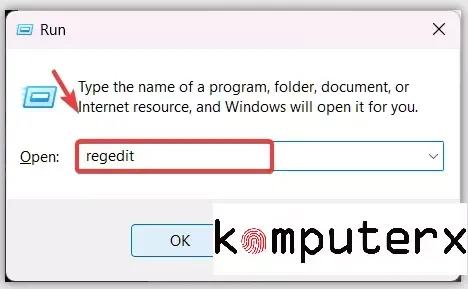 membuka run registry