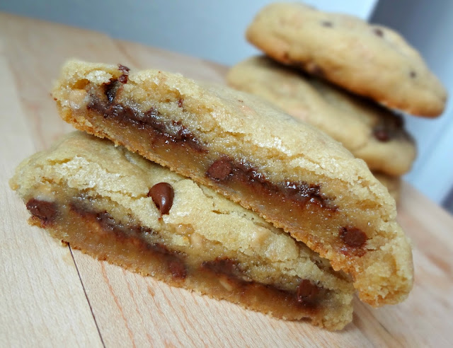 Brown Butter Chocolate Stuffed Toffee Chip Cookies