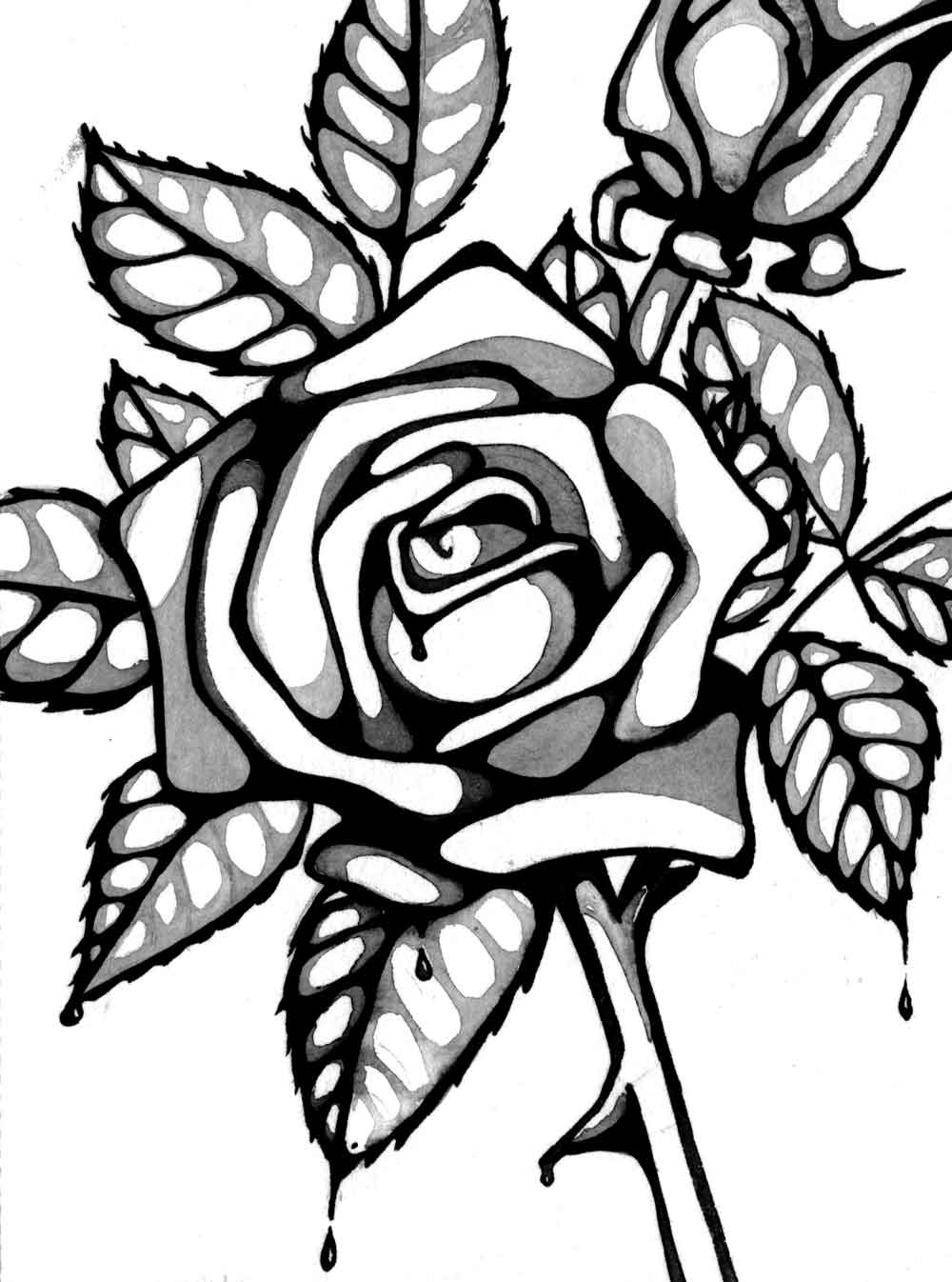 Rose Flower Coloring Pages 4