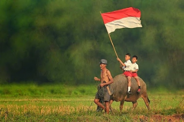 gambar bendera indonesia berkibar