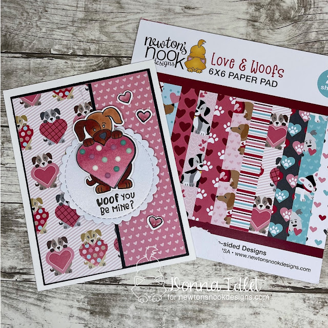 Newton's Nook Designs, Puppy Heart Stamp Set, Love & Woofs Paper Pad, dogs, valentine card
