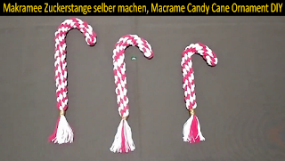 Eine traumhaft schöne weihnachtliche Dekorationsidee für den Weihnachtsbaum mit eine Makramee Zuckerstange ganz leicht mit Anleitung selber machen.